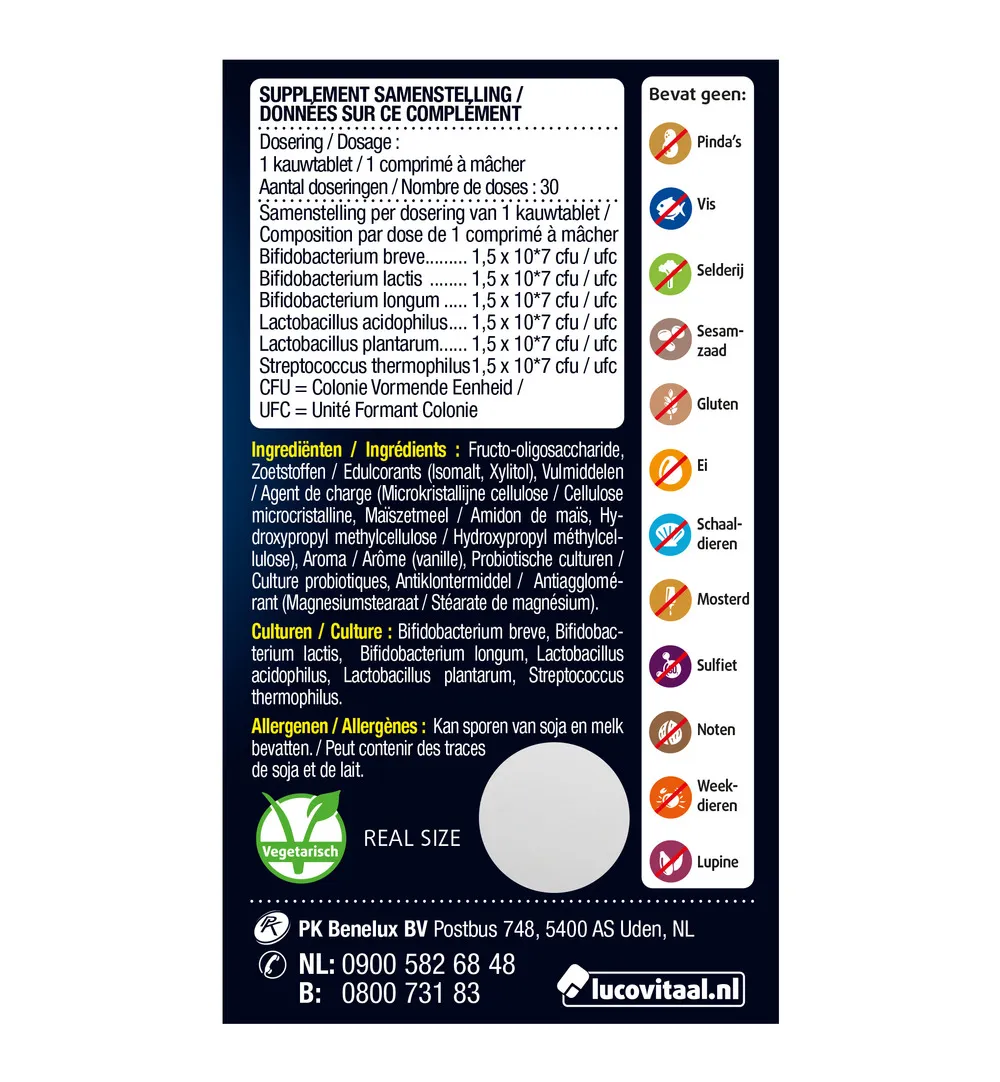 Lucovitaal Probiotica Mix 6 Bacteriestammen (30 kauwtabletten) - image 2