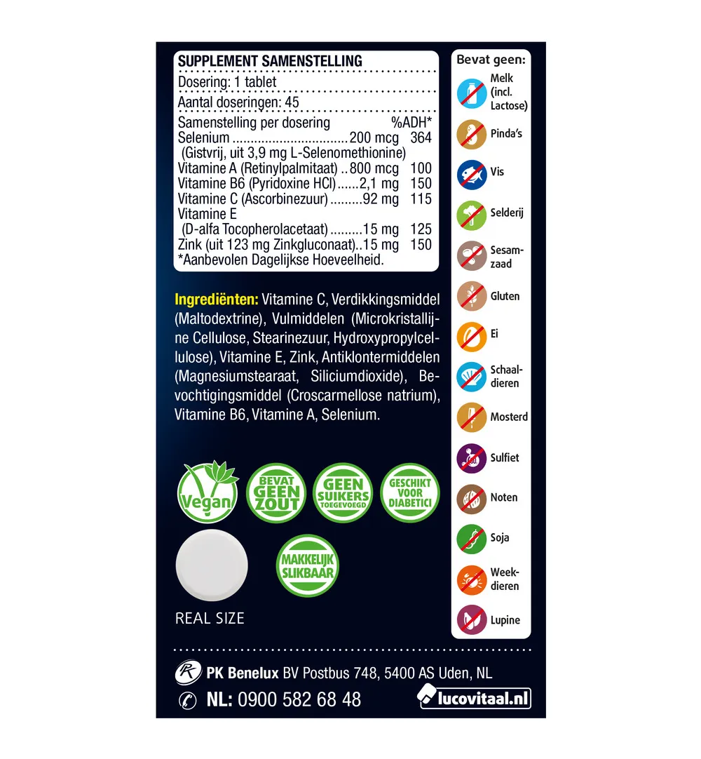 Lucovitaal Selenium Zink (45 tabletten) - image 2