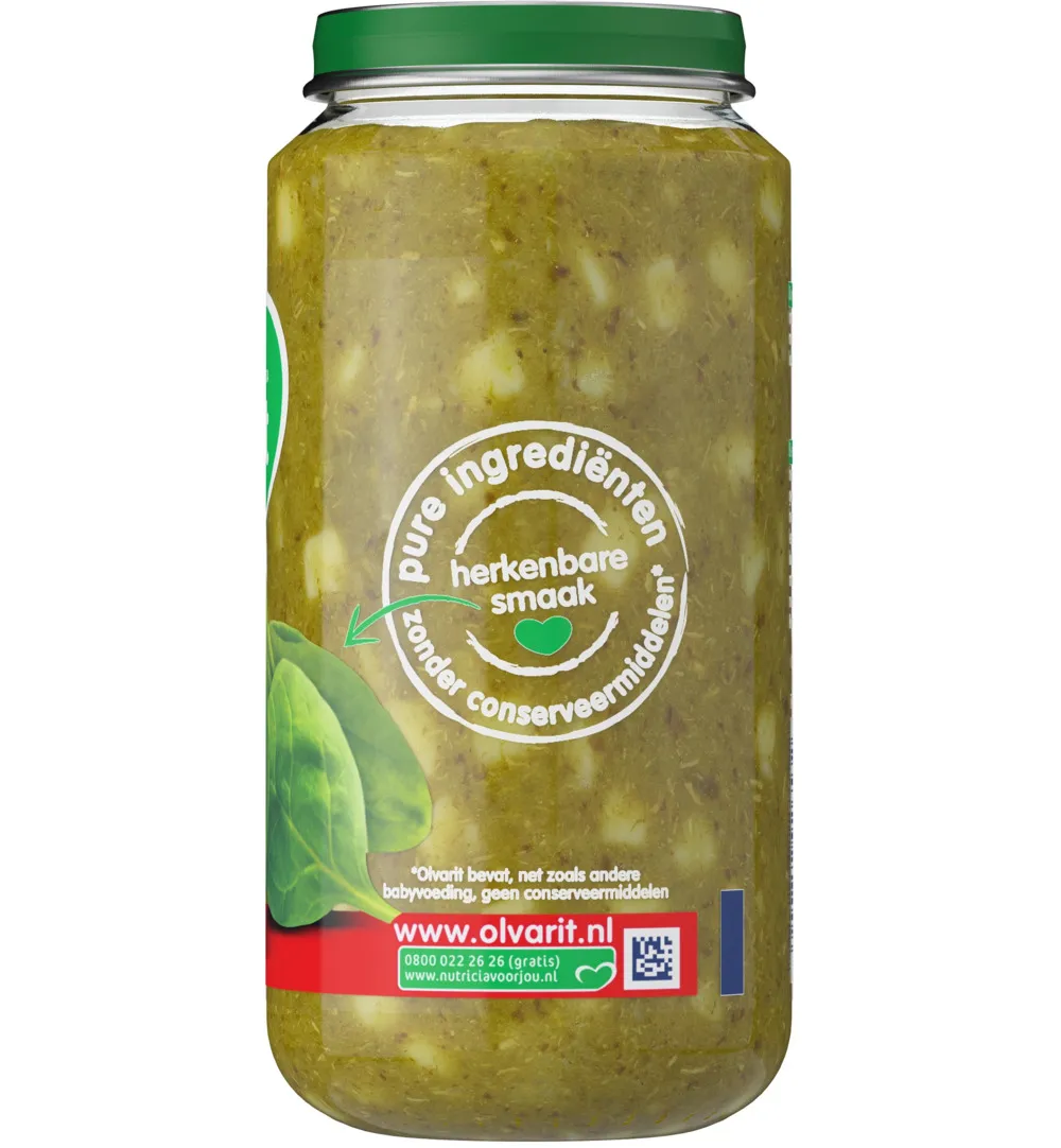 Olvarit Spinazie kip aardappel 12M07 (250 gr)