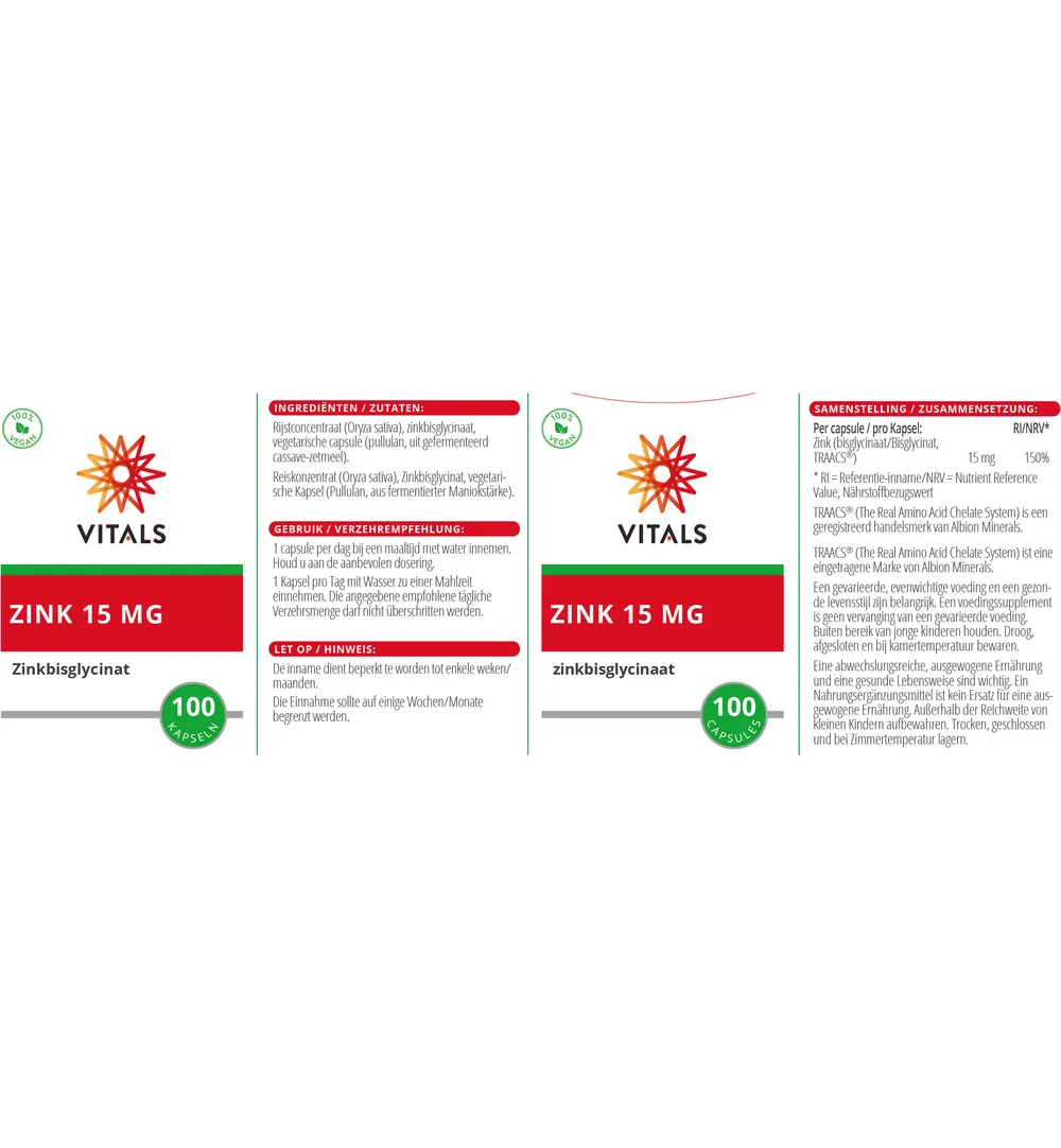 Vitals Zink 15mg (100 capsules) - image 3