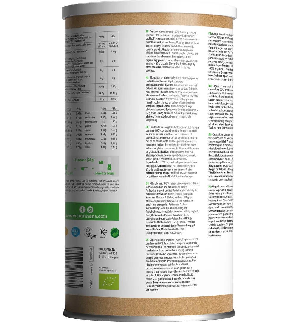 Purasana Vegan Proteine Soja Bio (400 gr)