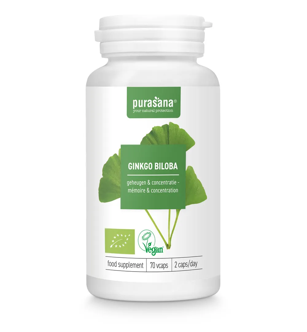 Purasana Ginkgo Biloba Vegan Bio (70 vega capsules) - image 5