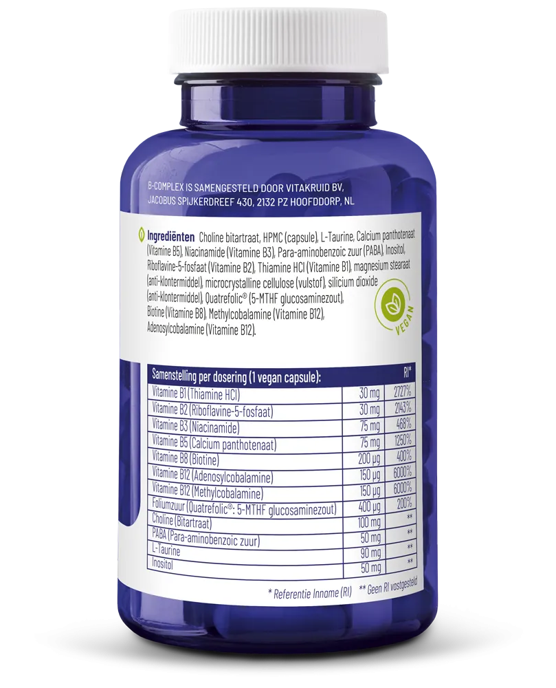 Vitakruid B-Complex Actief zonder B6 (90 vega capsules) - image 2