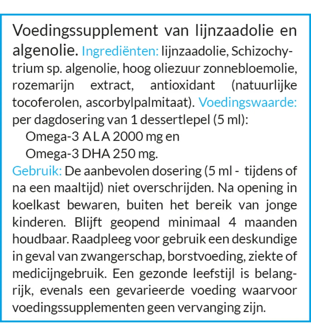 Arctic Blue Lijnzaad- & Algenolie Ala & Dha (150 ml) - image 3