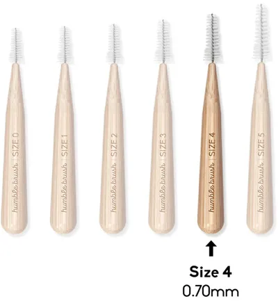 The Humble Co. Interdental borstel 0.70 mm geel (6 stuks)