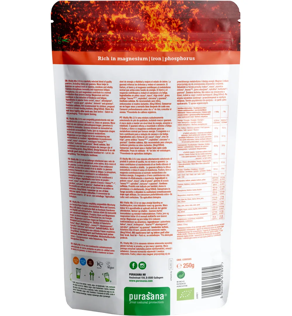 Purasana Vitality Mix 2.0 Vegan Bio (250 gr)