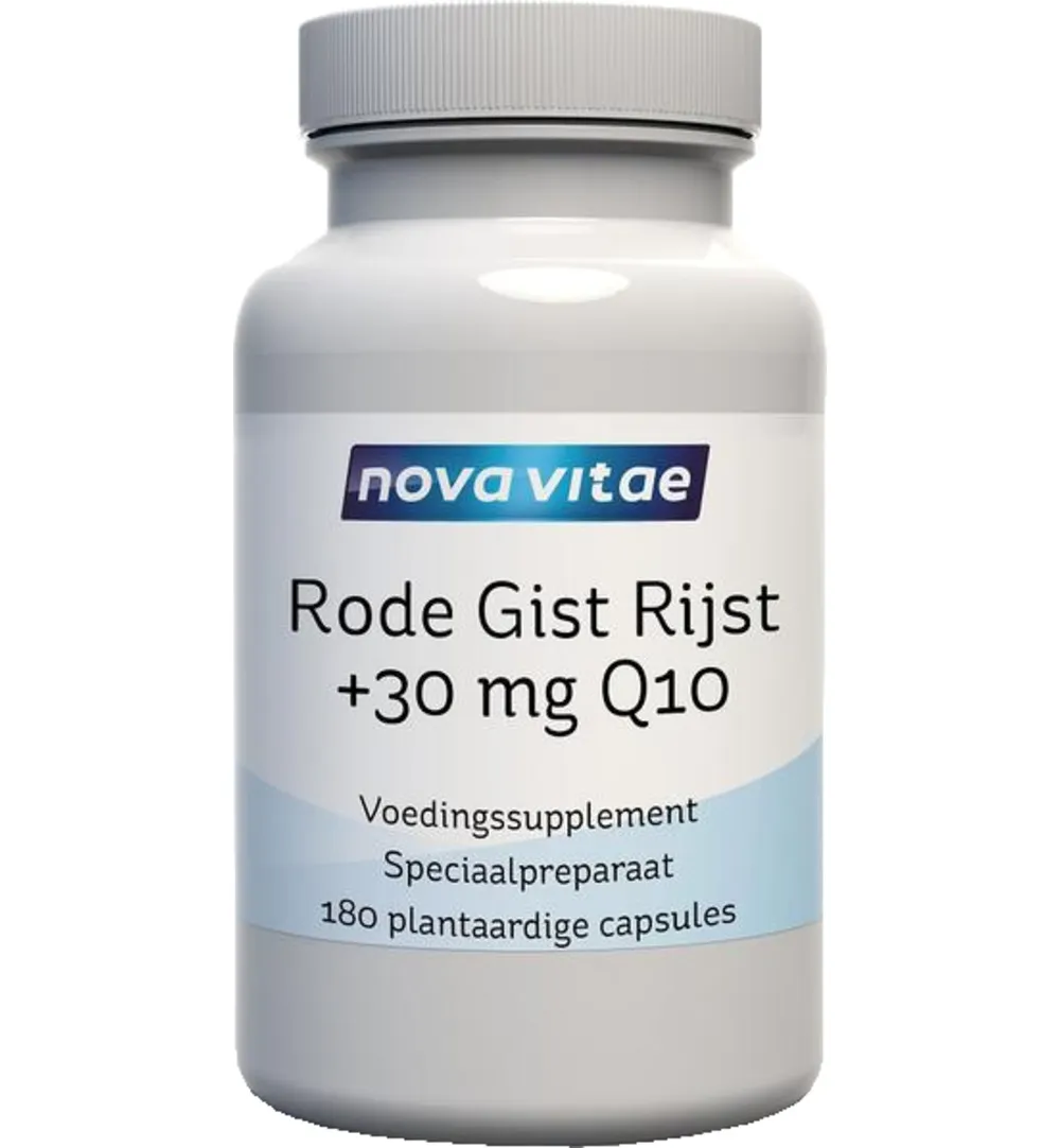 Nova Vitae Rode gist rijst + 30mg Q10 (180 vega capsules)