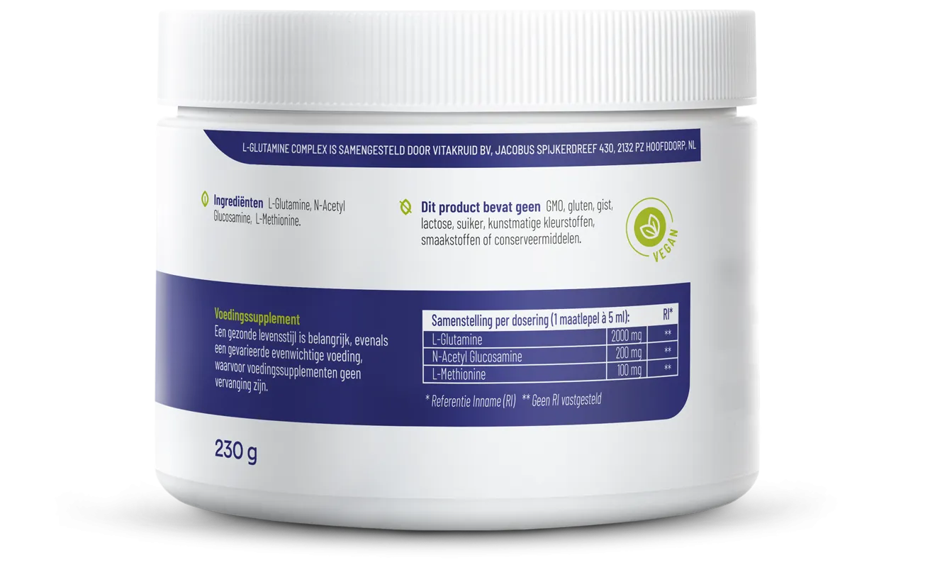 Vitakruid L-Glutamine Complex Glucosamine & L-Methionine (230 gr) - image 2