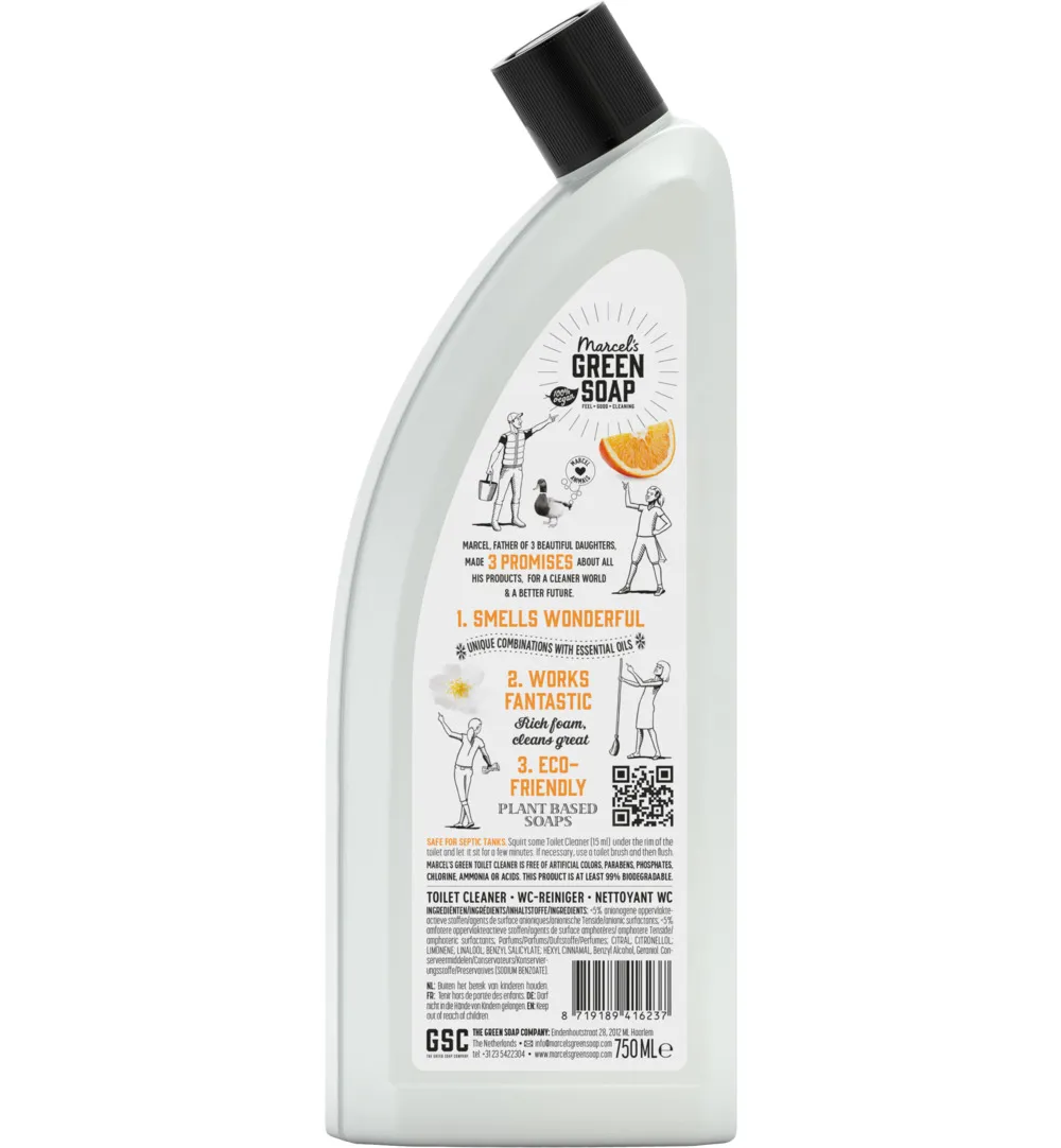 Marcel's Green Soap Toiletreiniger sinaasappel & jasmijn (750 ml)