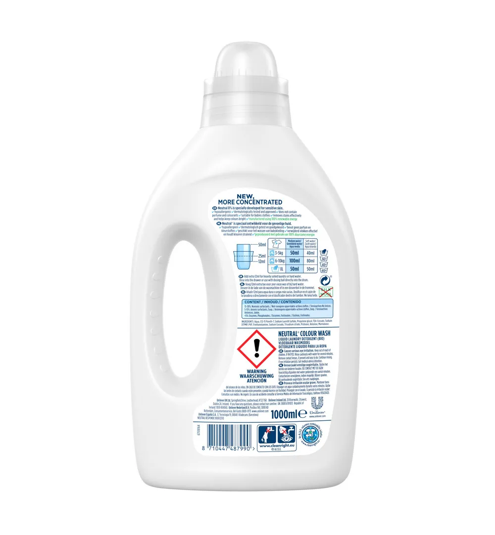Neutral Wasmiddel Vloeibaar Color (1000 ml) - image 2