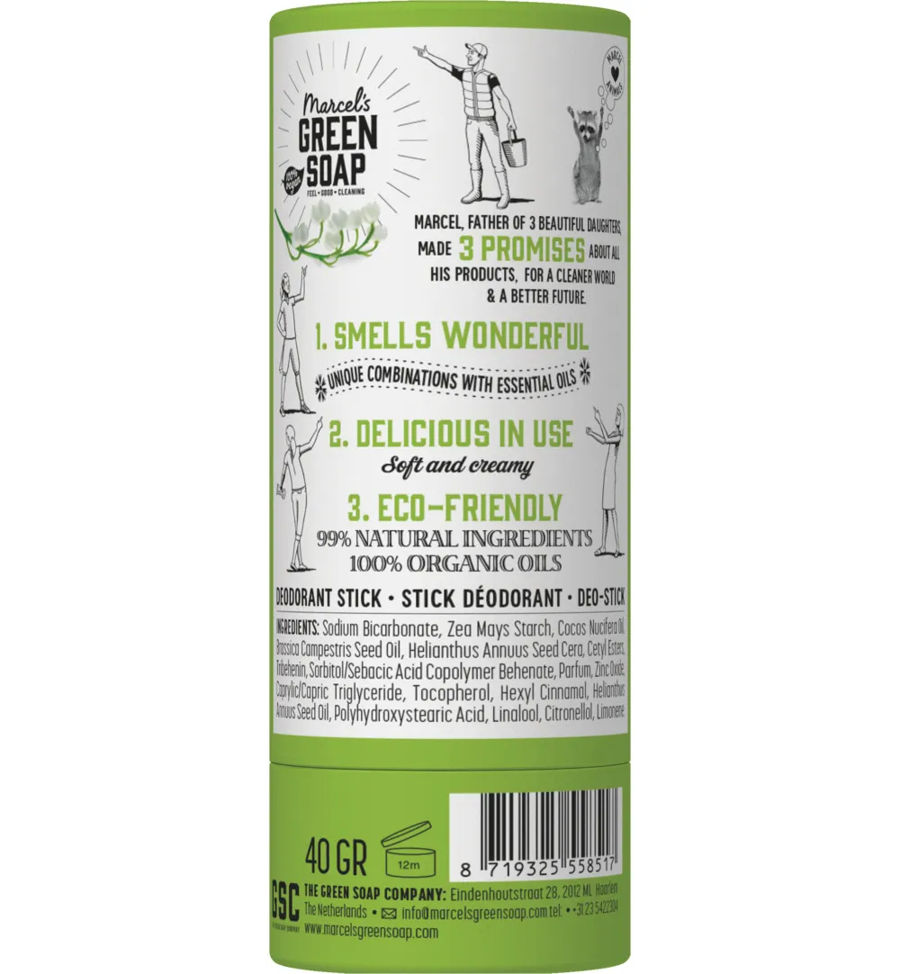 Marcel's Green Soap Deodorant stick tonka & muguet (40 gr)