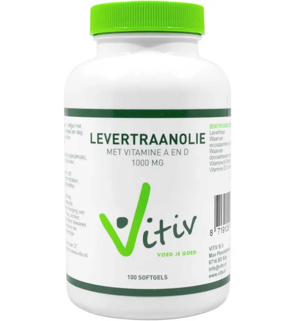 Vitiv Levertraanolie 100Mg Vitamine A D (100 capsules)