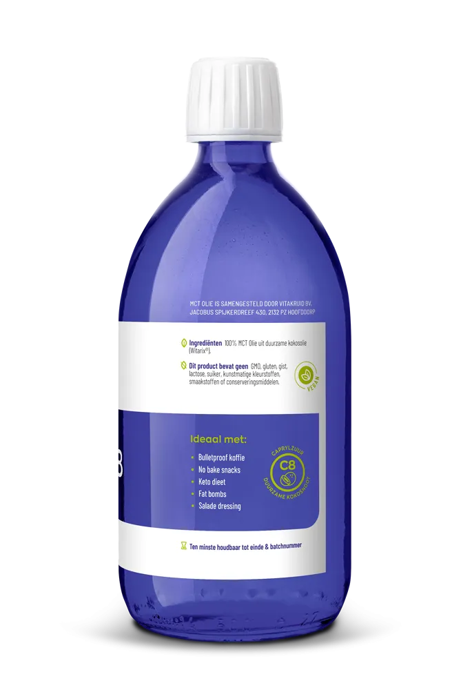 Vitakruid MCT Olie C8 100% Zuivere & Duurzame Kokosolie (500 ml) - image 2