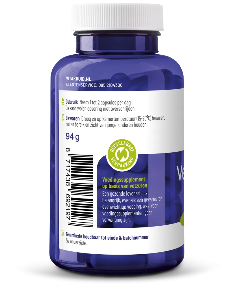 Vitakruid Vegan Omega 3 1000 Tryglyceriden 300 DHA 100 EPA (90 softgels)