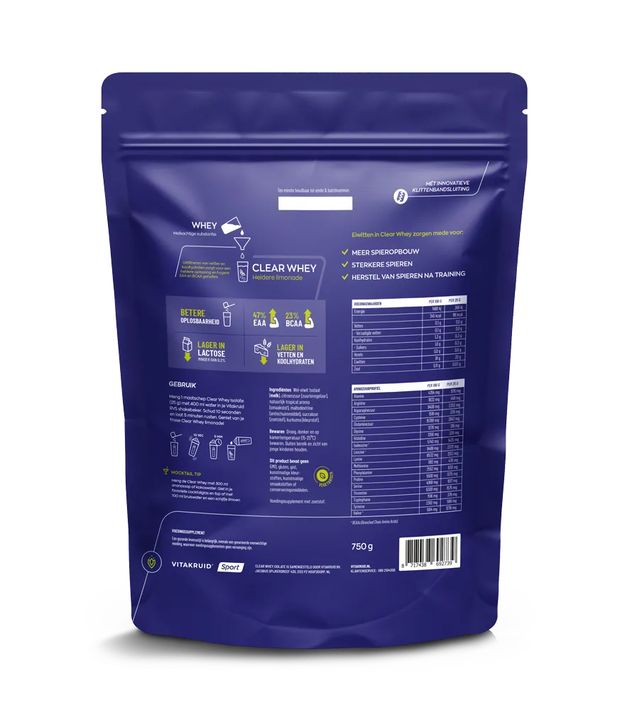 Vitakruid Clear Whey Isolate - Tropical (750 gr)