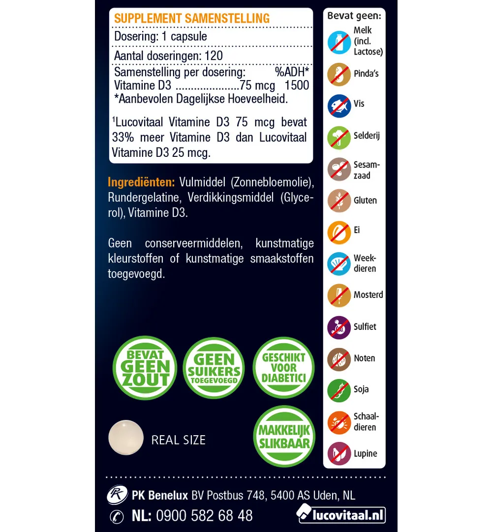 Lucovitaal D3 75mcg (120 capsules)