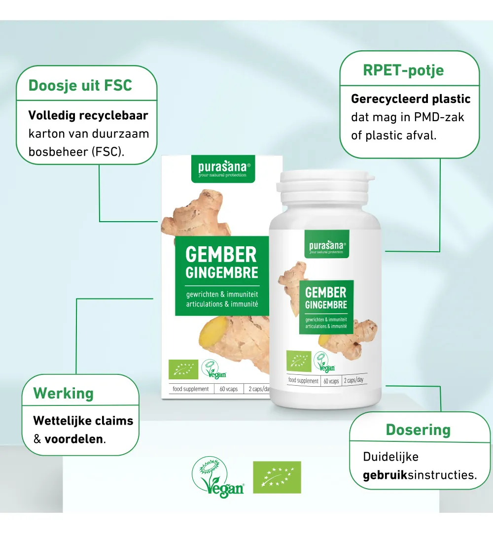 Purasana Gember 250 Mg Bio (60 vega capsules) - image 8