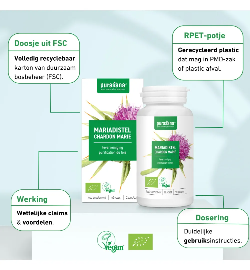 Purasana Mariadistel Extract 60 Mg (60 vega capsules) - image 8