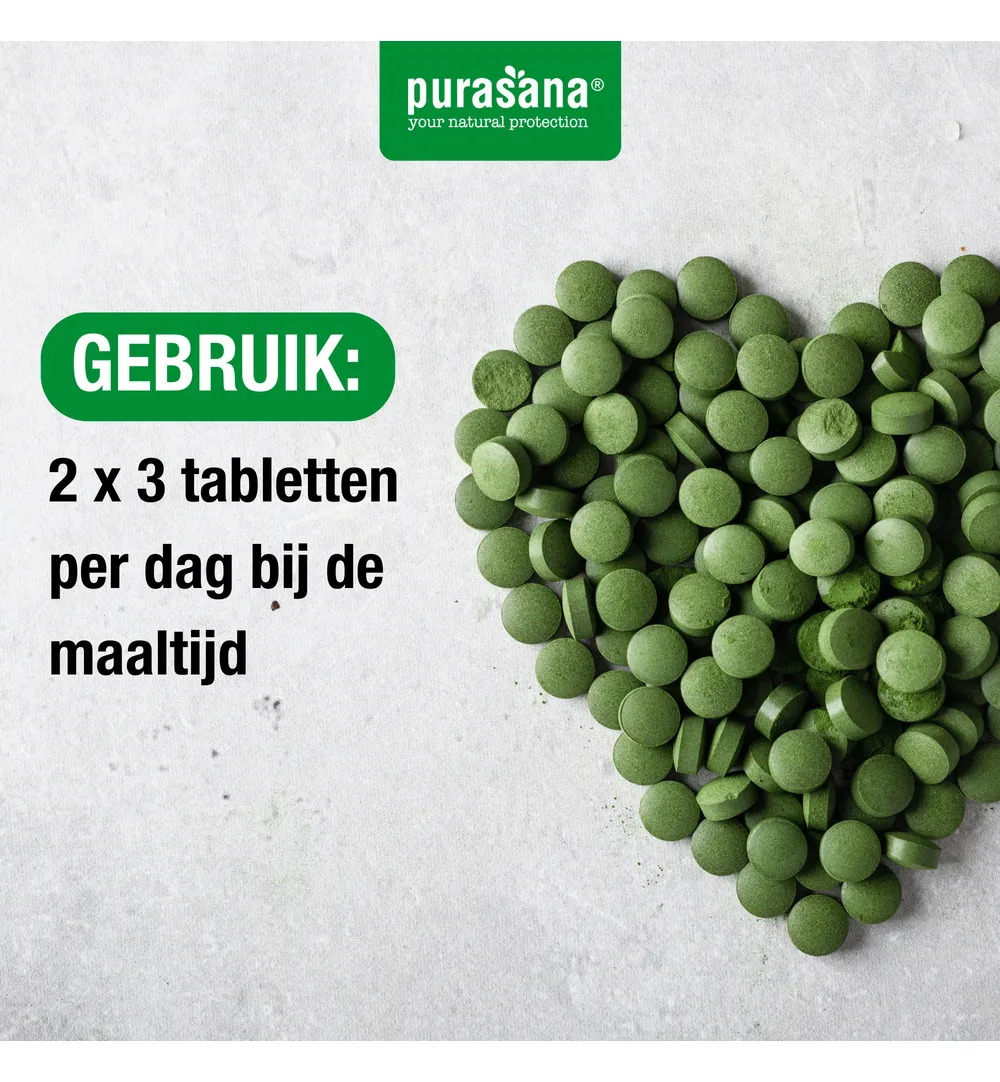 Purasana Chlorella 500 Mg Bio (500 tabletten) - image 3