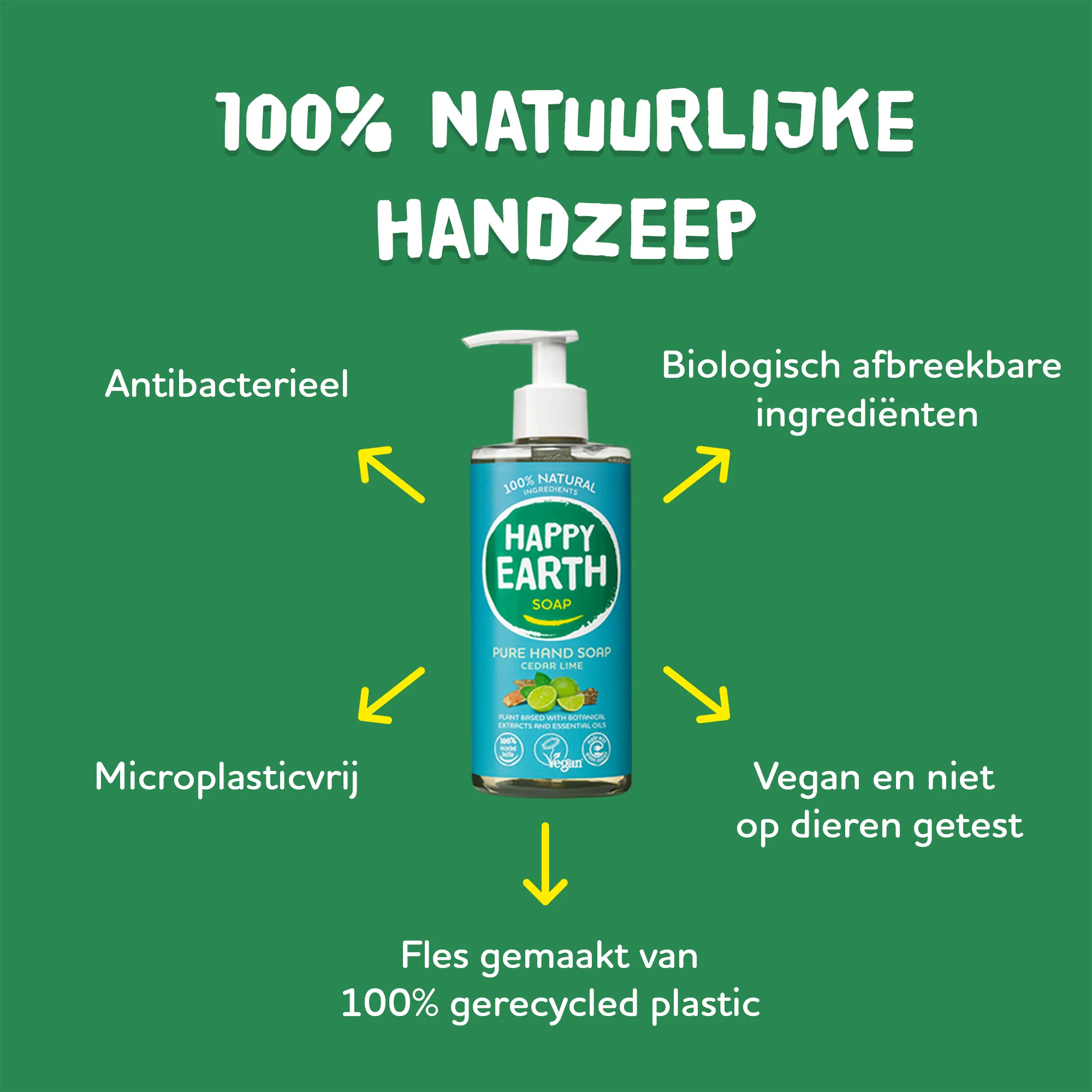 Happy Earth Pure Hand Soap Cedar Lime (300 ml) - image 2