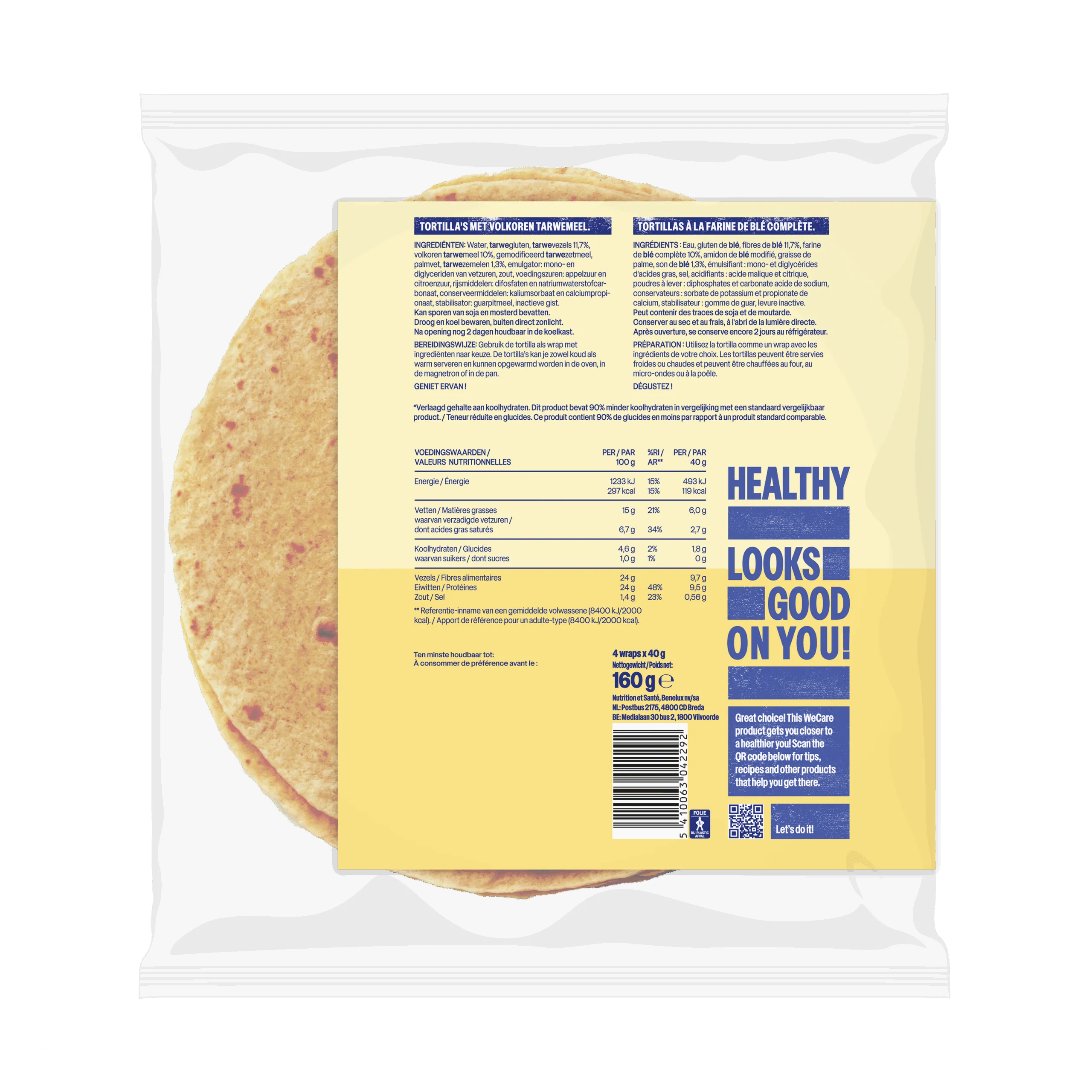 WeCare Tortillas wholegrain (160 gr)