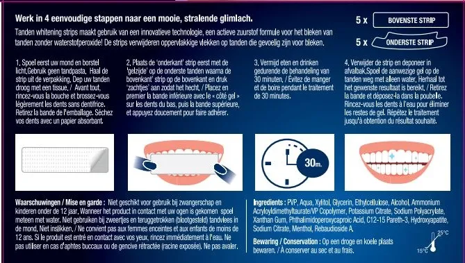 Lucovitaal Whitening Tandenstrips Mint (5 sets)
