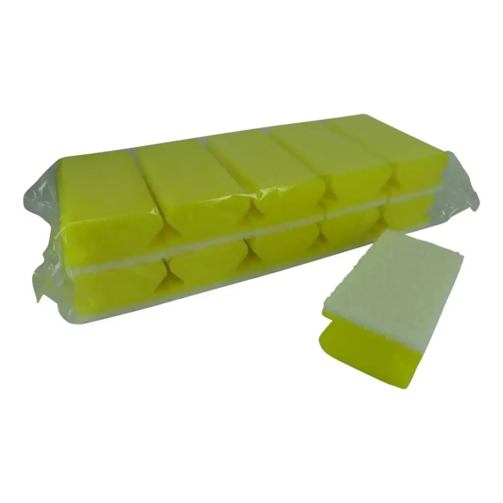 Multy Schuursponsjes Krasvrij Easy Grip 10-Pack Geel/Wit (10 stuks)