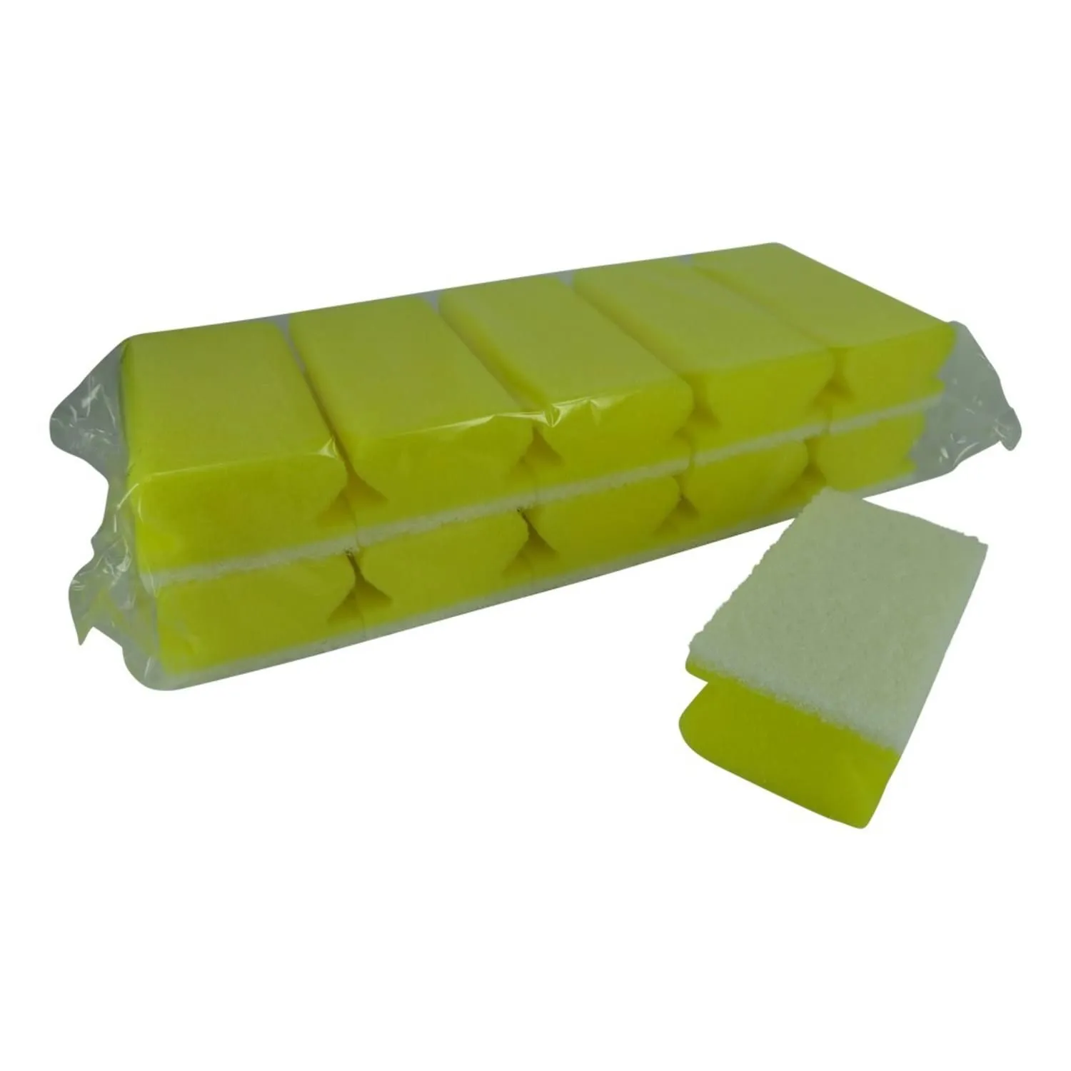 Multy Schuursponsjes Krasvrij Easy Grip 10-Pack Geel/Wit (10 stuks)
