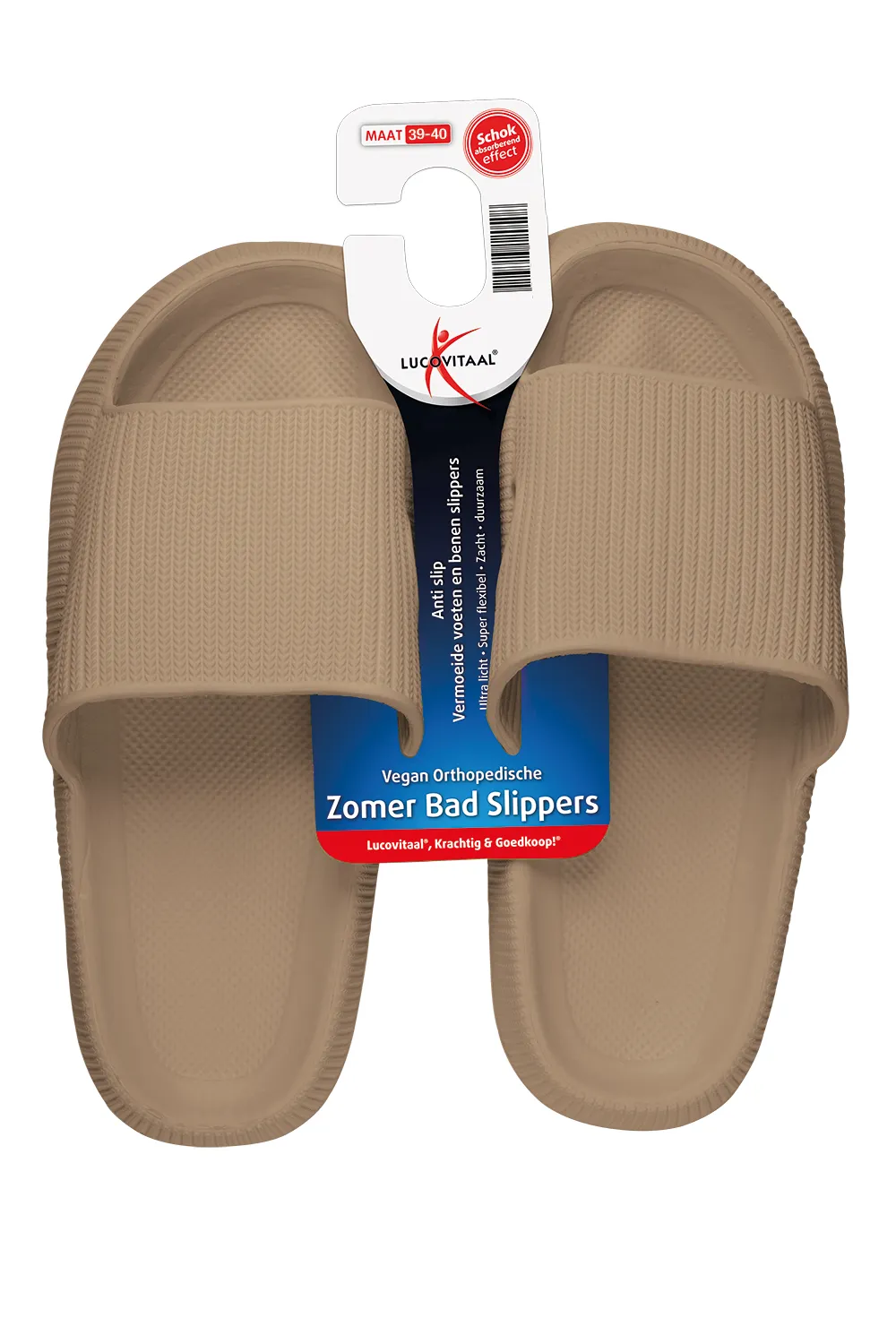Zomer Badslipper 39-40 Taupe (1 paar)