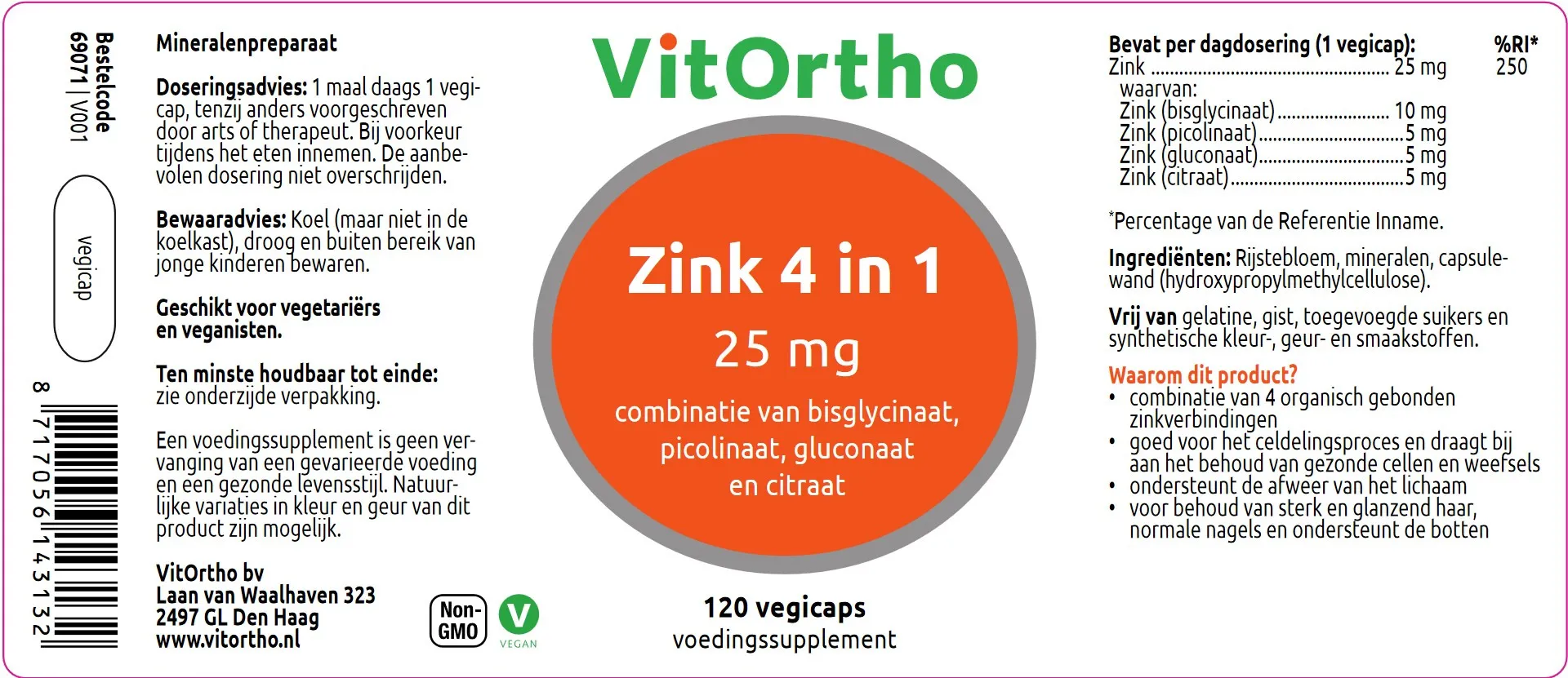 VitOrtho Zink 4 in 1 (120 capsules)