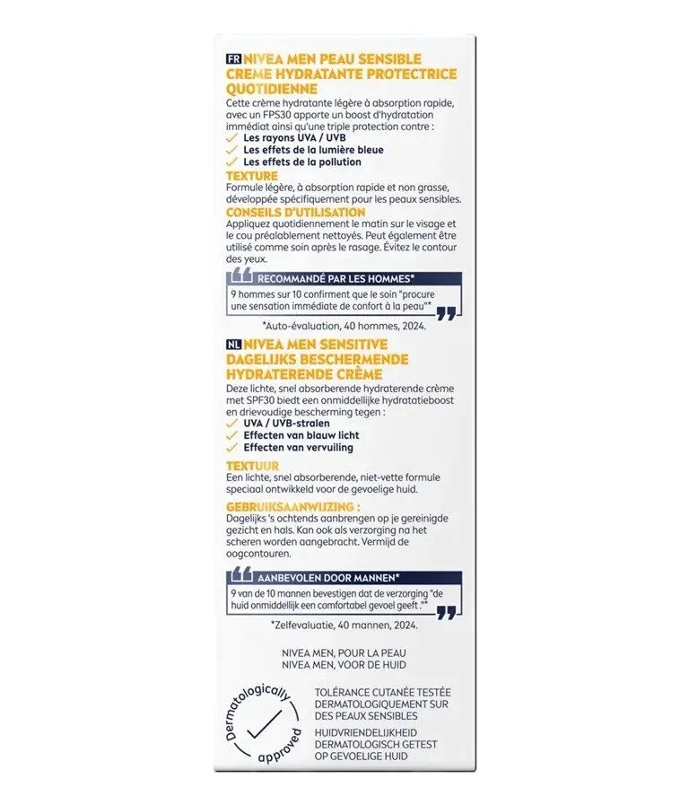 Nivea Men Sensitive Dagelijks Hydraterende Crème SPF30 (50 ml)