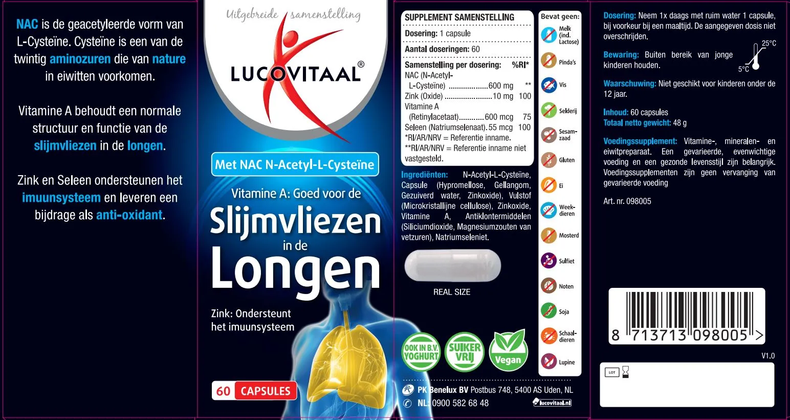 Lucovitaal Slijmvliezen in de Longen (60 capsules)