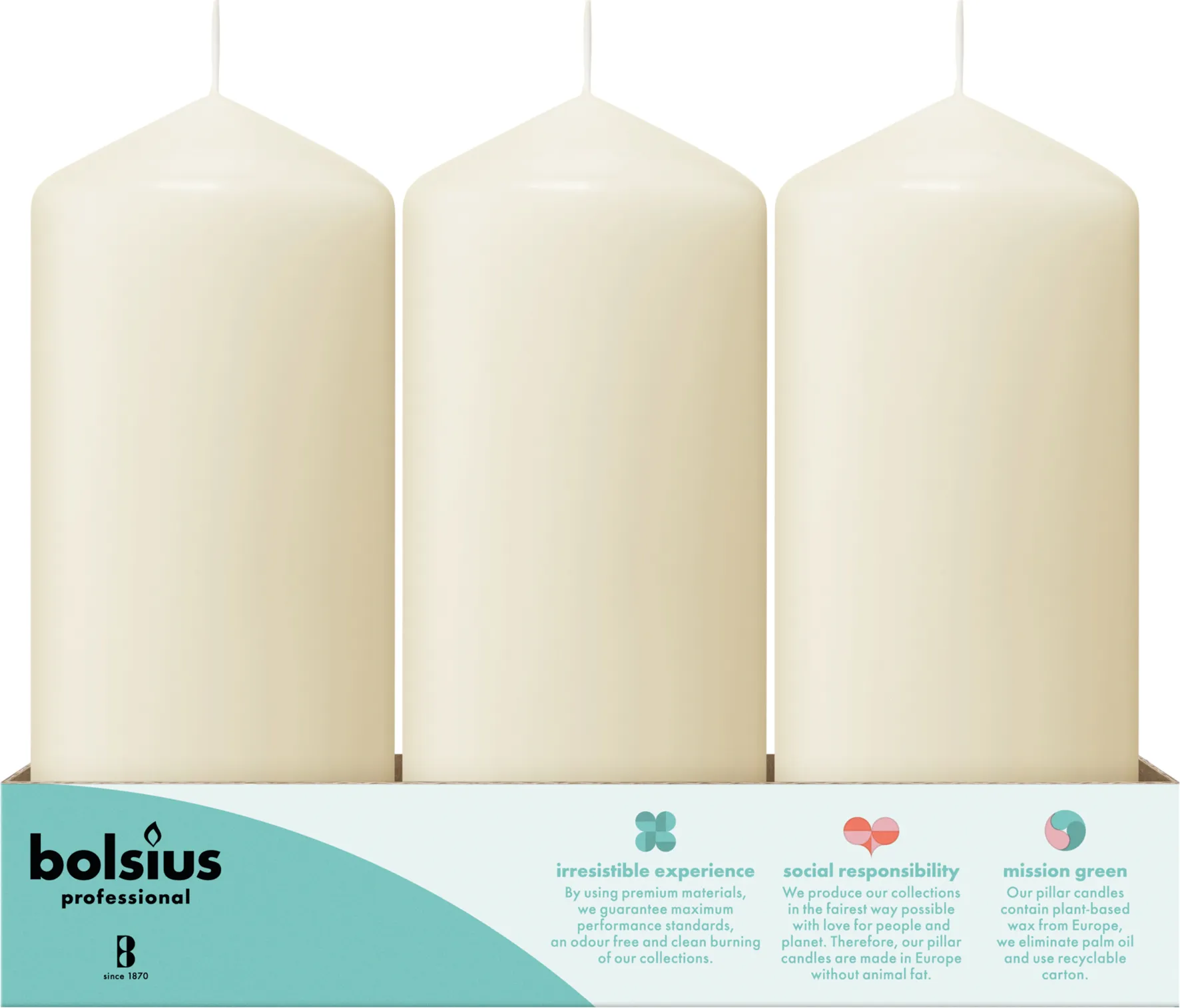 Bolsius Horeca Stompkaarsen 17/7 Ivoor (12 stuks) - image 3