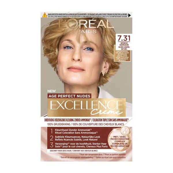 L'Oréal Paris Excellence Creme Age Perfect Nudes 7,31 Karamelblond (1 stuk)