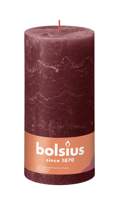 Bolsius Rustiekkaars 200/100 Velvet Red (1 stuk)