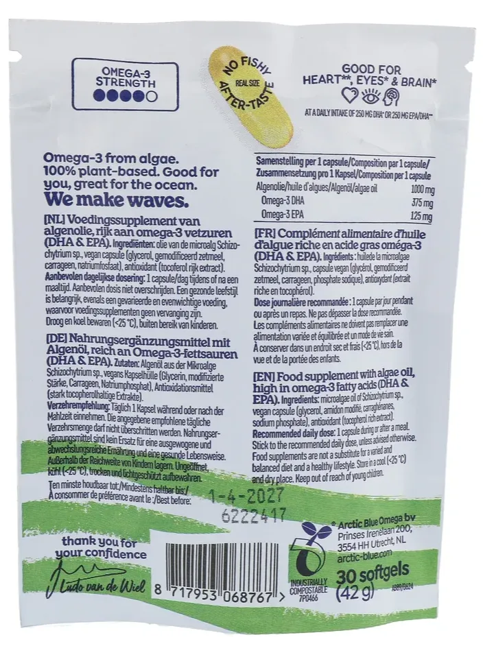 Arctic Blue Omega-3 Algenolie Softgel (30 softgels)