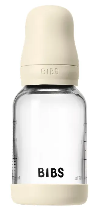 Bibs Glas Latex Slow Flow Babyfles 0+ Maanden Ivory (1 stuk) - image 2