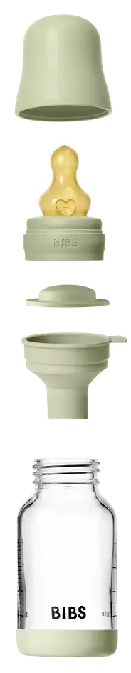 Bibs Glas Latex Slow Flow Babyfles 0+ Maanden Sage (1 stuk)