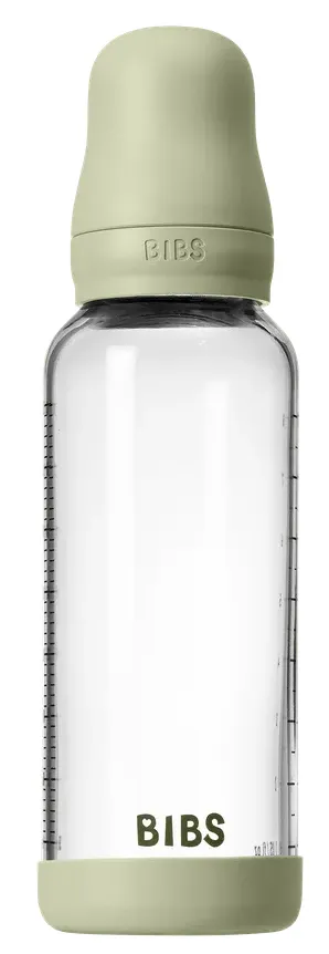 Bibs Glas Latex Medium Flow Babyfles 2+ Maanden Sage (1 stuk) - image 2