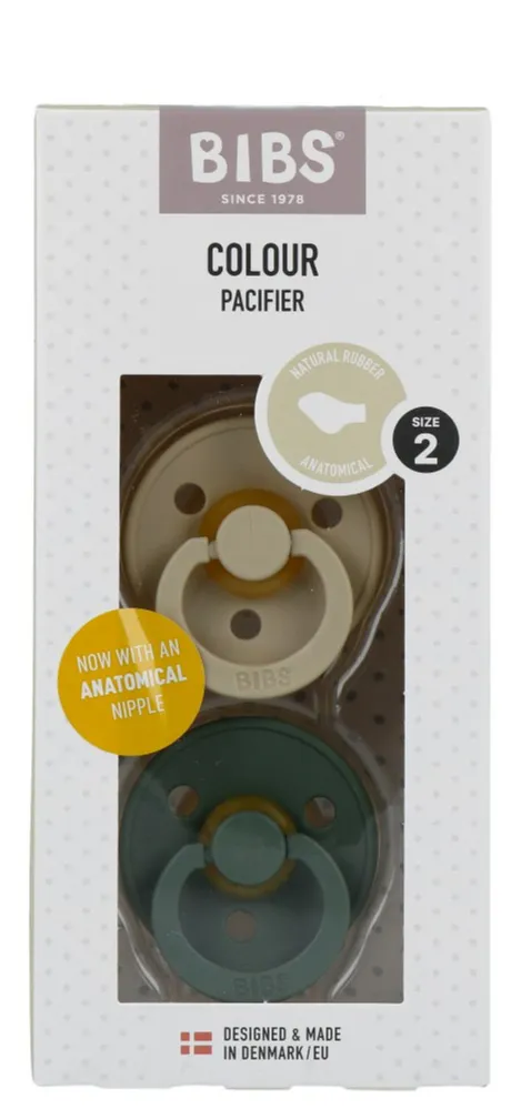 Bibs Fopspeen 6-18 Maanden Anatomic Vanilla/pine (2 stuks) - image 3