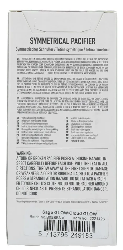 Bibs Glow Fopspeen 6-18 Maanden Symmetrical Sage/cloud (2 stuks) - image 3