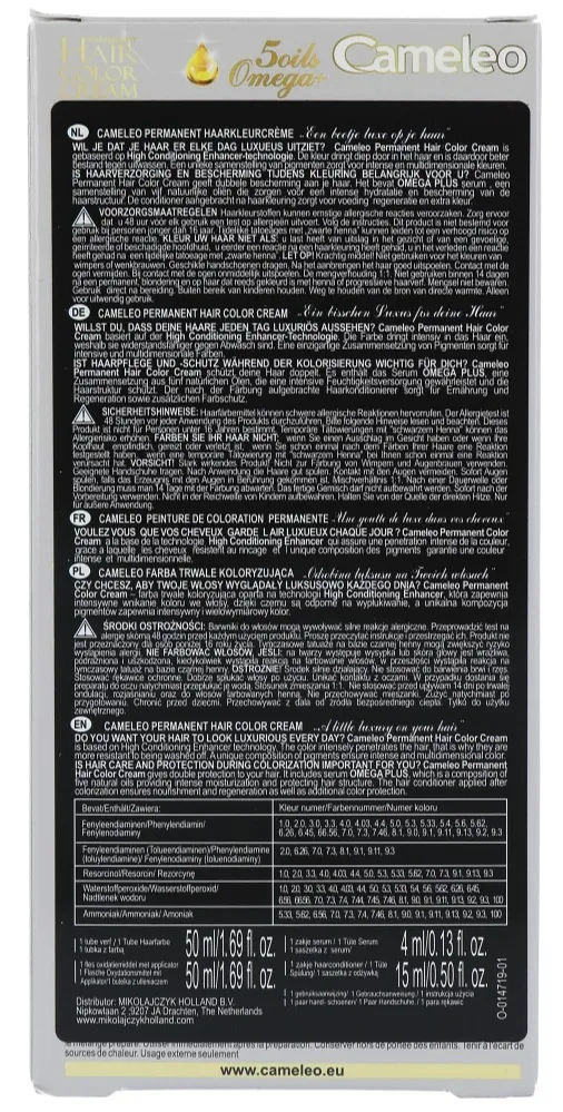 Cameleo Hair Color Cream 2.0 Blue Black (1 stuk)