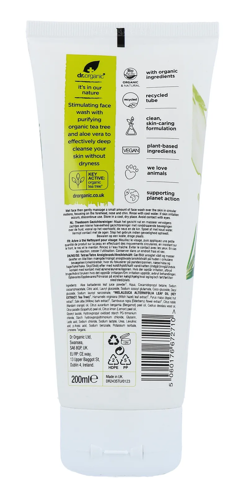 Dr Organic Tea Tree Face Wash (200 ml)