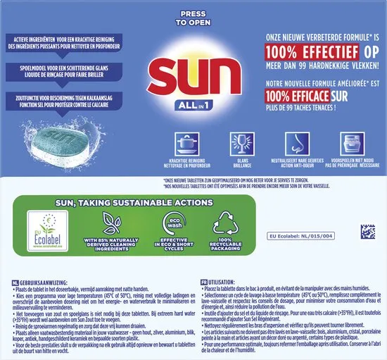 Sun Vaatwastabletten All-In-1000Mlemon (46 stuks)