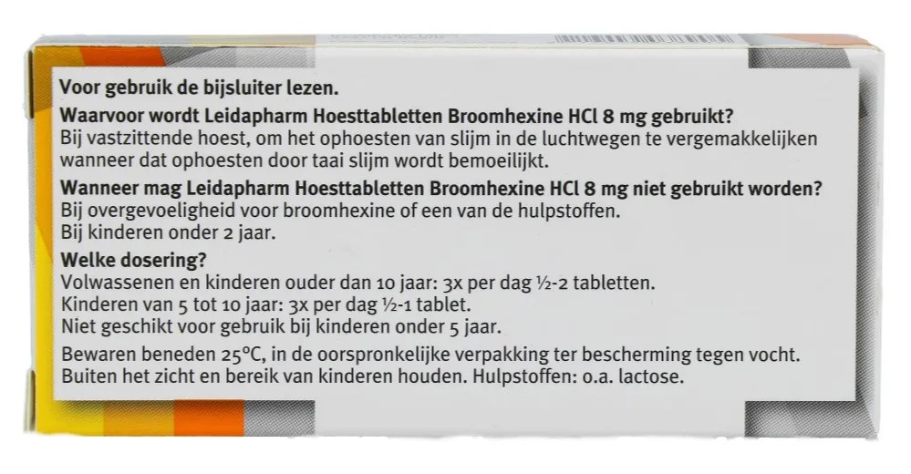 Leidapharm Broomhexine HCI 8 mg Hoesttabletten (30 stuks) - image 2