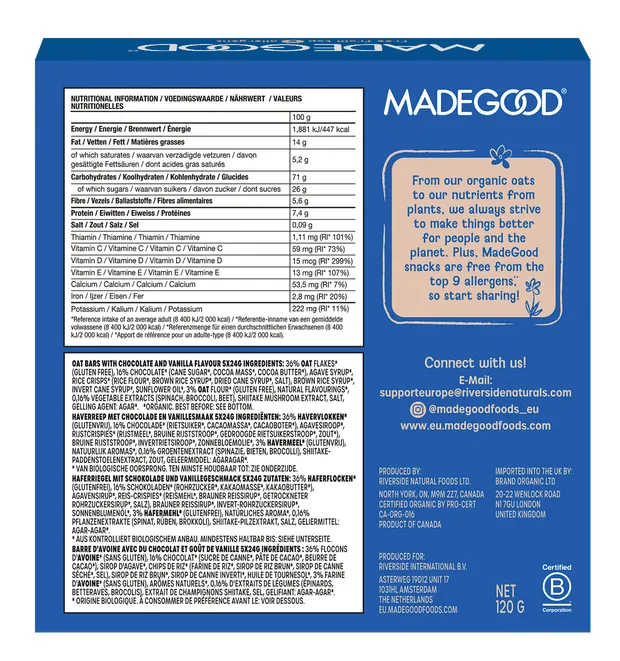 Made Good Vanilla Granola Bars (5 stuks)