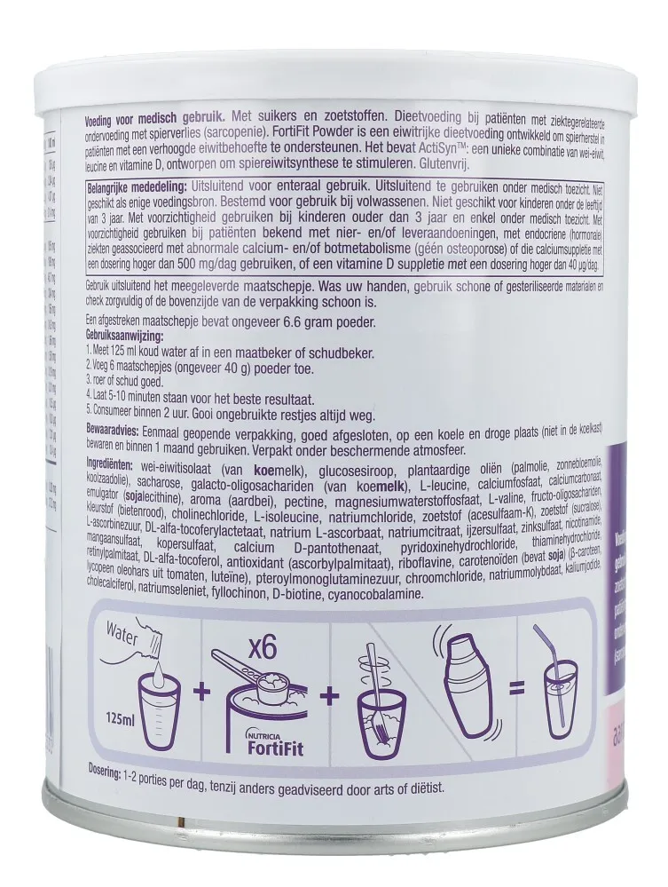 Nutricia Fortifit Poeder Aardbei (280 gr)