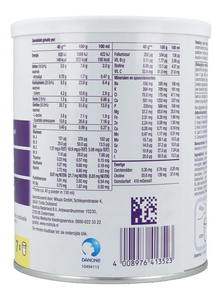 Nutricia Fortifit Poeder Vanille (280 gr)