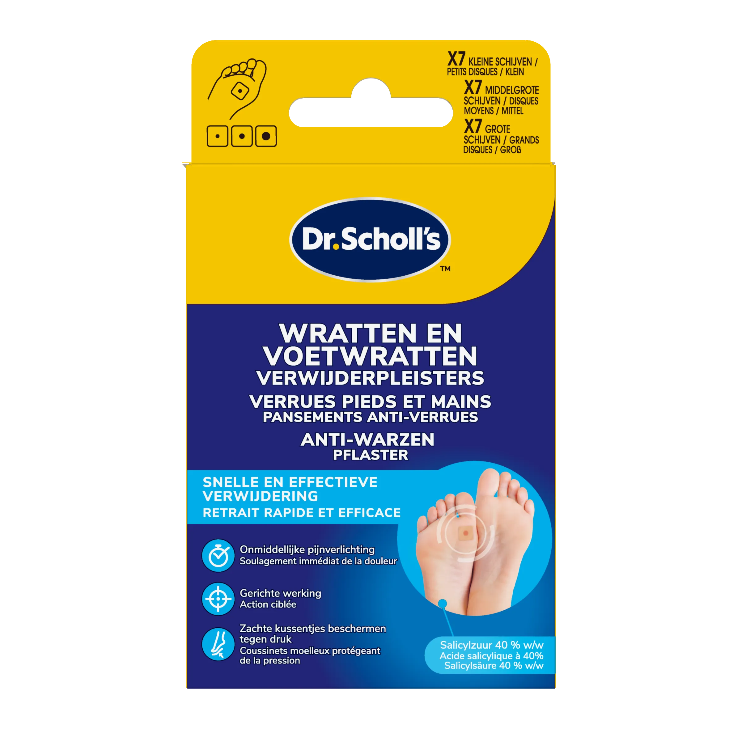 Scholl Wratten en voetwratten verwijderpleisters (21 stuks)