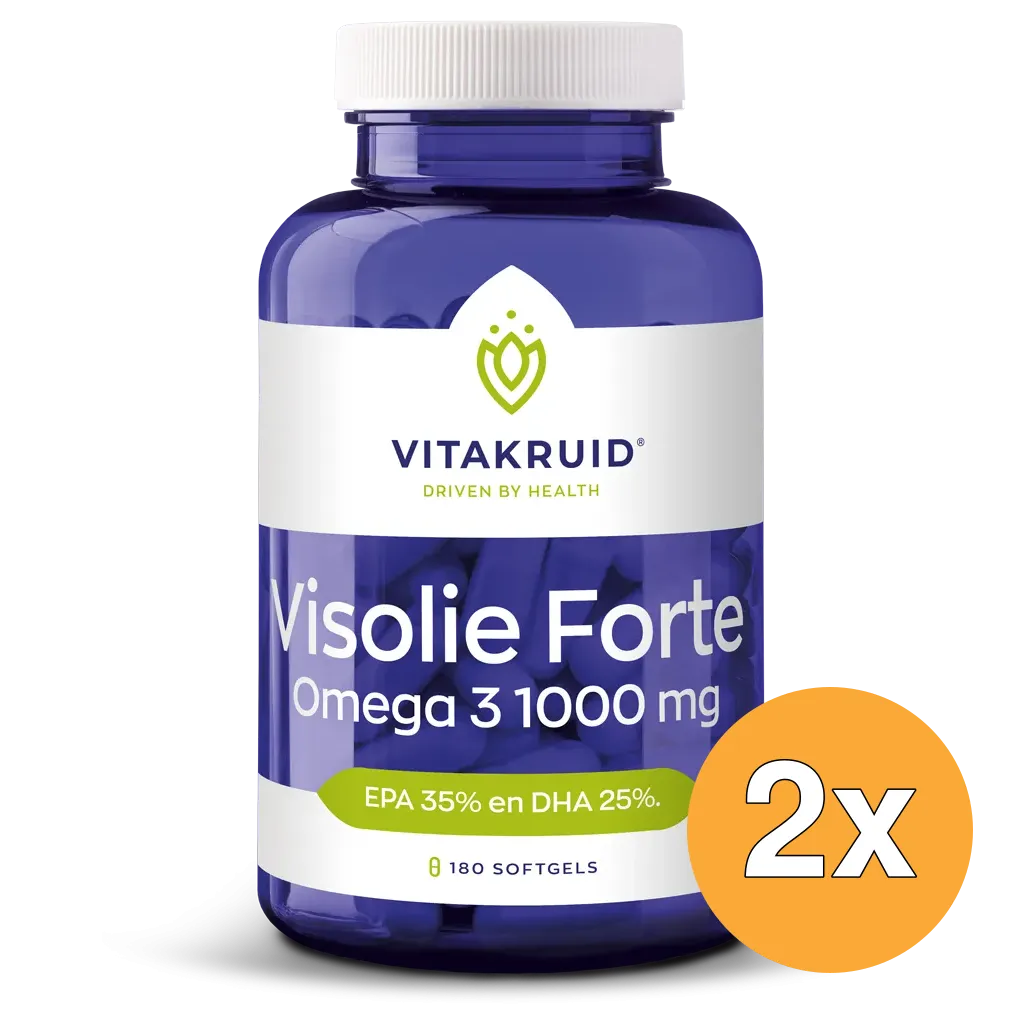 2x Vitakruid Visolie Forte 1000 mg EPA 35% DHA 25% (180 softgels)